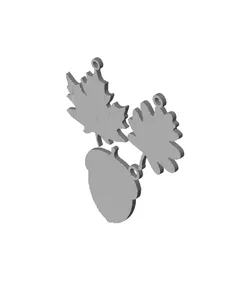 Fall/Autumn Themed Ornaments (Leaves and Acorn)