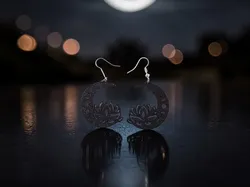 Lotus on the magic moon earrings - Free 3D Print Model