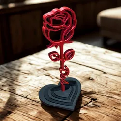 STANDING FATHERSDAY ROSE / FATHERSDAY GIFT / LOVE / HOMEDECOR / DECOR / STL / DAD / WOTKSHOP DECOR