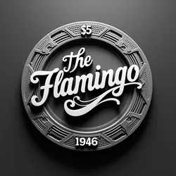 the flamingo vintage style casino chip coin token wall art