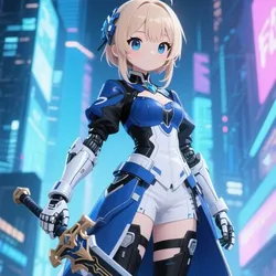 Cyber Artoria Awakens from the Quantum Holy Sword