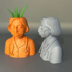 Doctor Planter Bust – Stylish Medical Theme Pot for 3D Printing