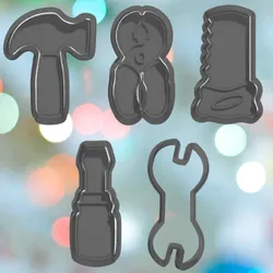 Fathers Day Tool Cookie Cutter Set