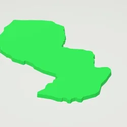 Paraguay outline map, outline map