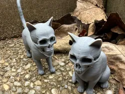 Scary Cats with Skulls - Free 3D Print Model