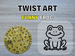 Twist Art 59 Frog - Rotary Drawing Stencil - Free 3D Print Model
