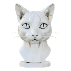 White Cat Bust