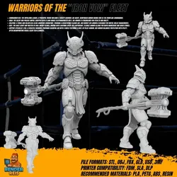 3D Printable Iron Oath ‘Skystrike’ Armored Infantry – Sci-Fi Warrior with Energy Hammer