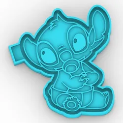 Baby Stitch in diapers - freshie mold - STL for silicone mold