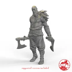 Barbarian Berserker 1 inch base, 32 mm height Medium miniature