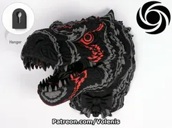 Colorstacked Trex Head Decor - Free 3D Print Model