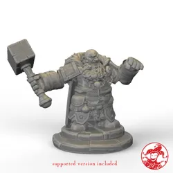 Dwarf War Captain 1 inch base, 32 mm height Medium miniature