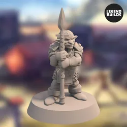 Nikta Warrior with Spear - Pose 2 – 3D printable miniature – STL file