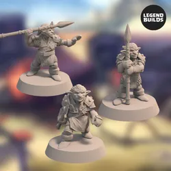 Nikta Warriors with Spears Bundle (3 miniatures) – 3D printable miniature – STL file
