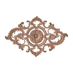 Rosette No. 050 - Baroque Diagonal STL Ornament with Central Floral Medallion
