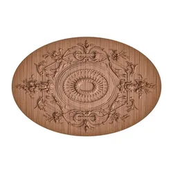 Rosette No. 060 - Oval Neoclassical Rosette STL File for Ceiling Decoration and CNC