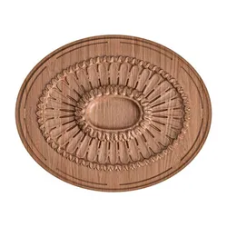 Rosette No. 062 - Classic Oval Rosette with Central Medallion STL File for CNC & 3D Printing