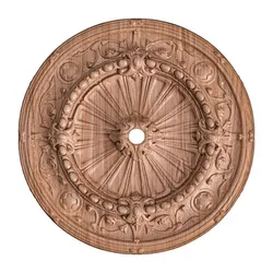 Rosette No. 070 - Neoclassical Round Ceiling Medallion STL with Pearl Border and Radiant Center