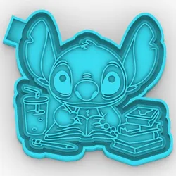 Stitch studious - books - freshie mold - STL for silicone mold