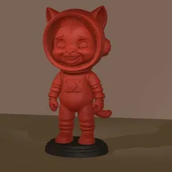 Cute Space Cat Figurine – STL Model for 3D Printing