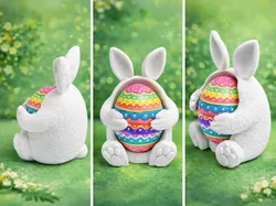 Egg Hugging Bunny - Free 3D Print Model