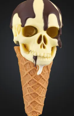 Ice Cream Cone Drip Skull