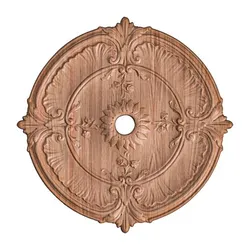 Rosette No. 123 - STL File with Floral Scrolls and Sunburst Center