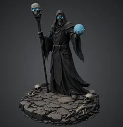 Vhorlath Realms – Undead – Necromancer Adept, Soulweaver (Dark Fantasy 3D Printable Miniature STL)