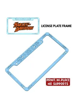 LICENSE PLATE FRAME HARLEY - HARLEY LICENSE PLATE FRAME. PRINT IN PLACE WITHOUT BRACKETS