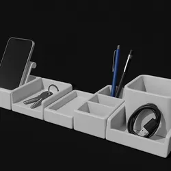 Modular desk organizer - Holds phone, pens, keys & accessories