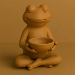 Zen Frog – 3D Printable Meditating Frog with Bowl