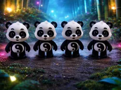 Carebear articulating Yin and Yang panda - Free 3D Print Model