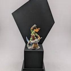 Diorama stand with removable chaos backdrop