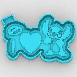 I love you Stitch - freshie mold - STL for silicone mold