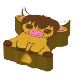 Little Highland Cow Straw Topper 2 sizes 3MF FIle included
