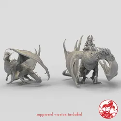 Noble Dragon Guardian of Magic and Dwarf King Dragon Rider 5-inch base 120+ mm height Gargantuan miniatures bundle
