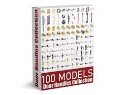 100 Door Handles Collection  3D model
