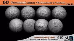 60 Alpha pavement 4K -Seamless -Tileable 3D model