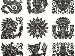 Aztec Gods & Mythology Symbols – 9 Tribal Mayan Designs