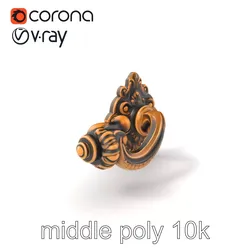 Baroque Style Ornate Door Handle model pack Low-poly 3D model
