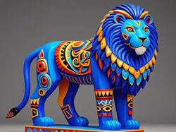 Characters & Creatures STL Descărcare - 4074 Laughing Lion with Majestic Mane Color Totem STL  DND - AStoryTeller