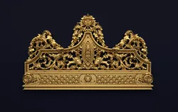 Classic Carved Bed 3D model 07 3D model