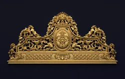 Classic Carved Bed 3D model 08 3D model