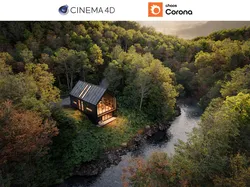 Cozy villa in japan forest - Exterior Scene 3D model