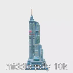 Cyberpunk Skyscraper Night Neon Lights Low-poly 3D model