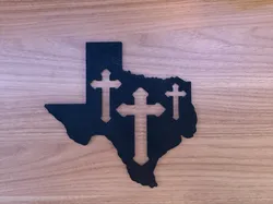 Decoración de Pared con Cruces del Estado de Texas, Letrero 2D Basado en la Fe - Modelo de impresión 3D gratuito
