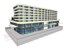 Hotel in Revit 3D model