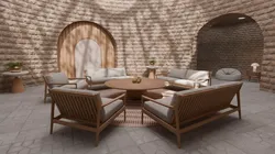 Living Room 03 - Baked Low-poly 3D model