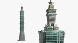 Modern High-Rise Office Structure 3D model