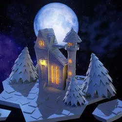 Moon Castle Low-poly 3D model